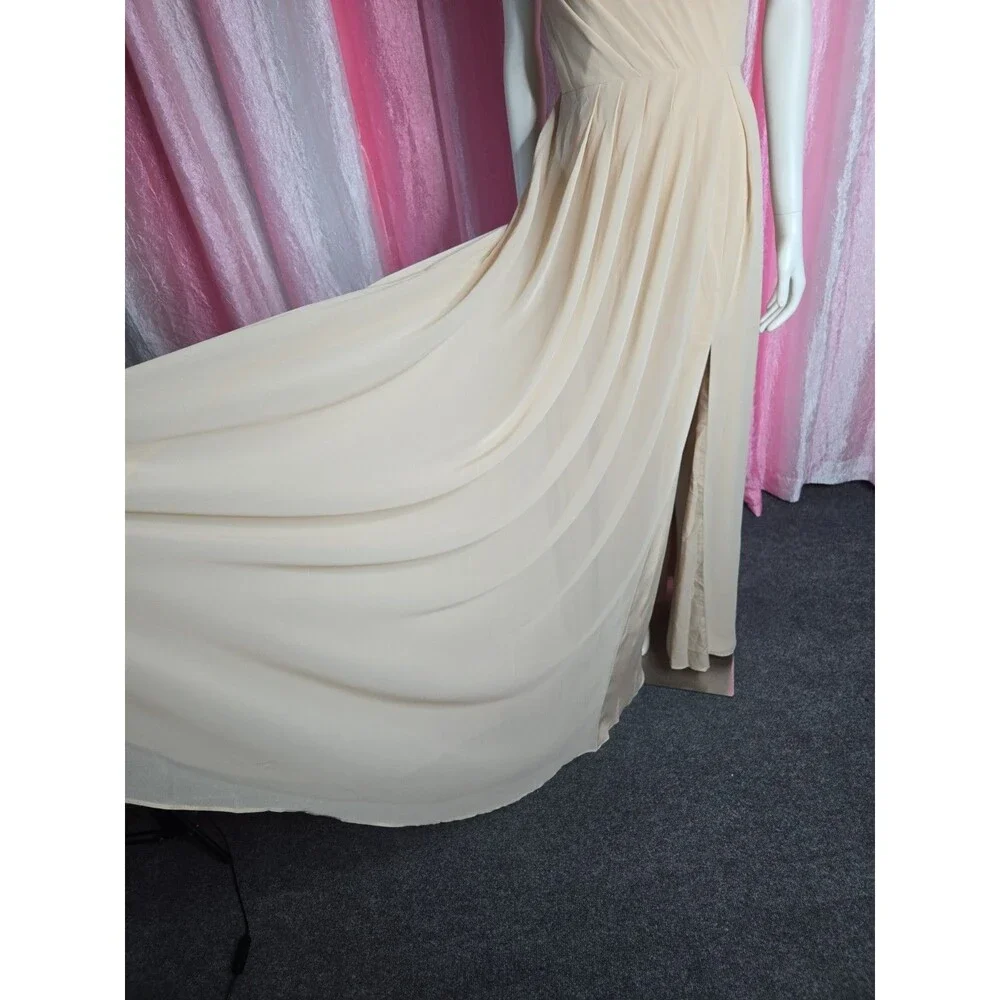 Stacees Champagne Bridesmaid Wedding Prom Formal Gown Size 8 NWT